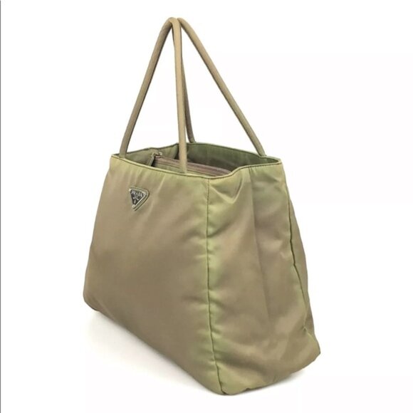 Prada Bag Khaki Green Nylon Tessuto City Handbag - Picture 16 of 16